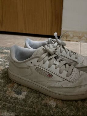 Reebok White Low-Top Leather Sneakers